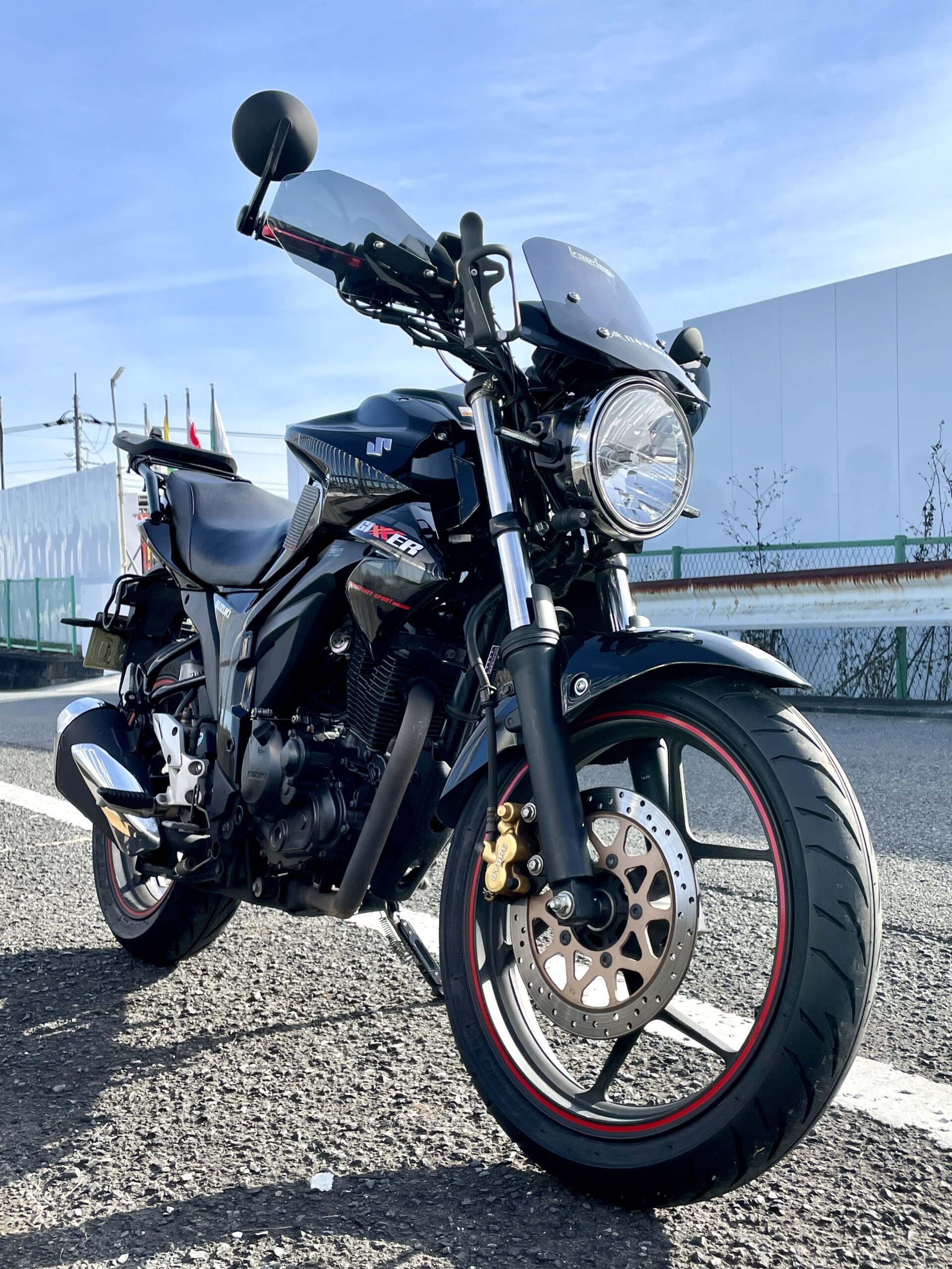 SUZUKI ジクサー150 黒/赤 エンジン始動動画 自賠責保険で乗れます 半額配送キャンペーン 現状渡し諸経費￥0- 横浜 P-Yard SUZUKI ジクサー150SF 黒/赤 エンジン始動動画 自賠責保険で乗れます